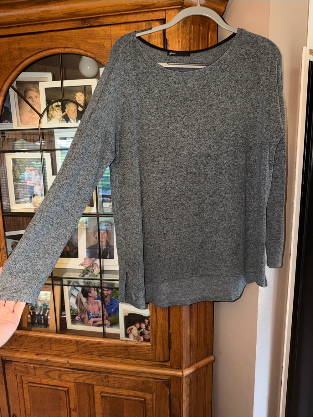 Gibson Green/Gray Heather Scoop Neck Knit. MUST BE BUNDLED